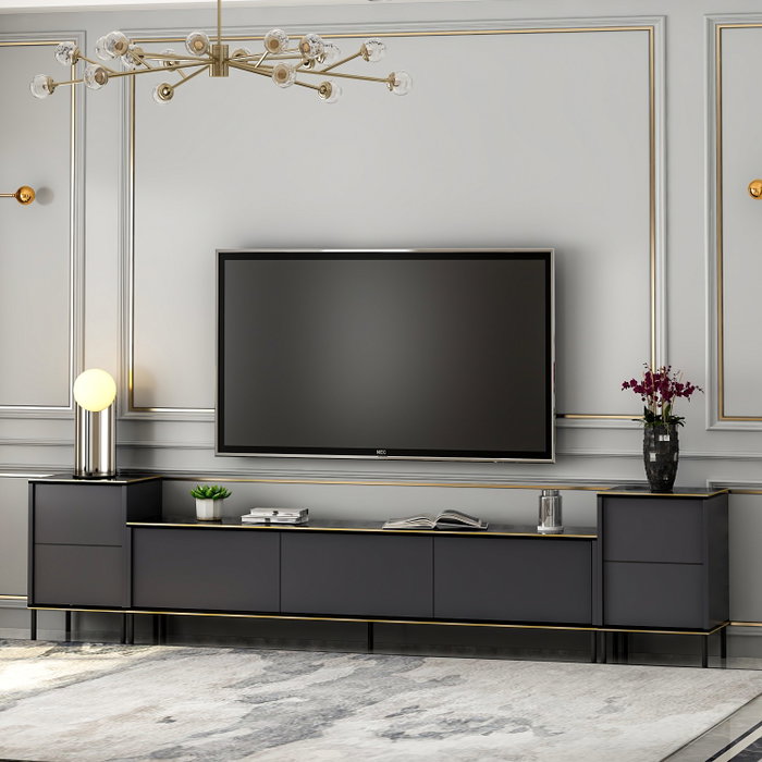 Hanah Home Mueble de TV Antracita Hanah Home Mueble de TV Antracita